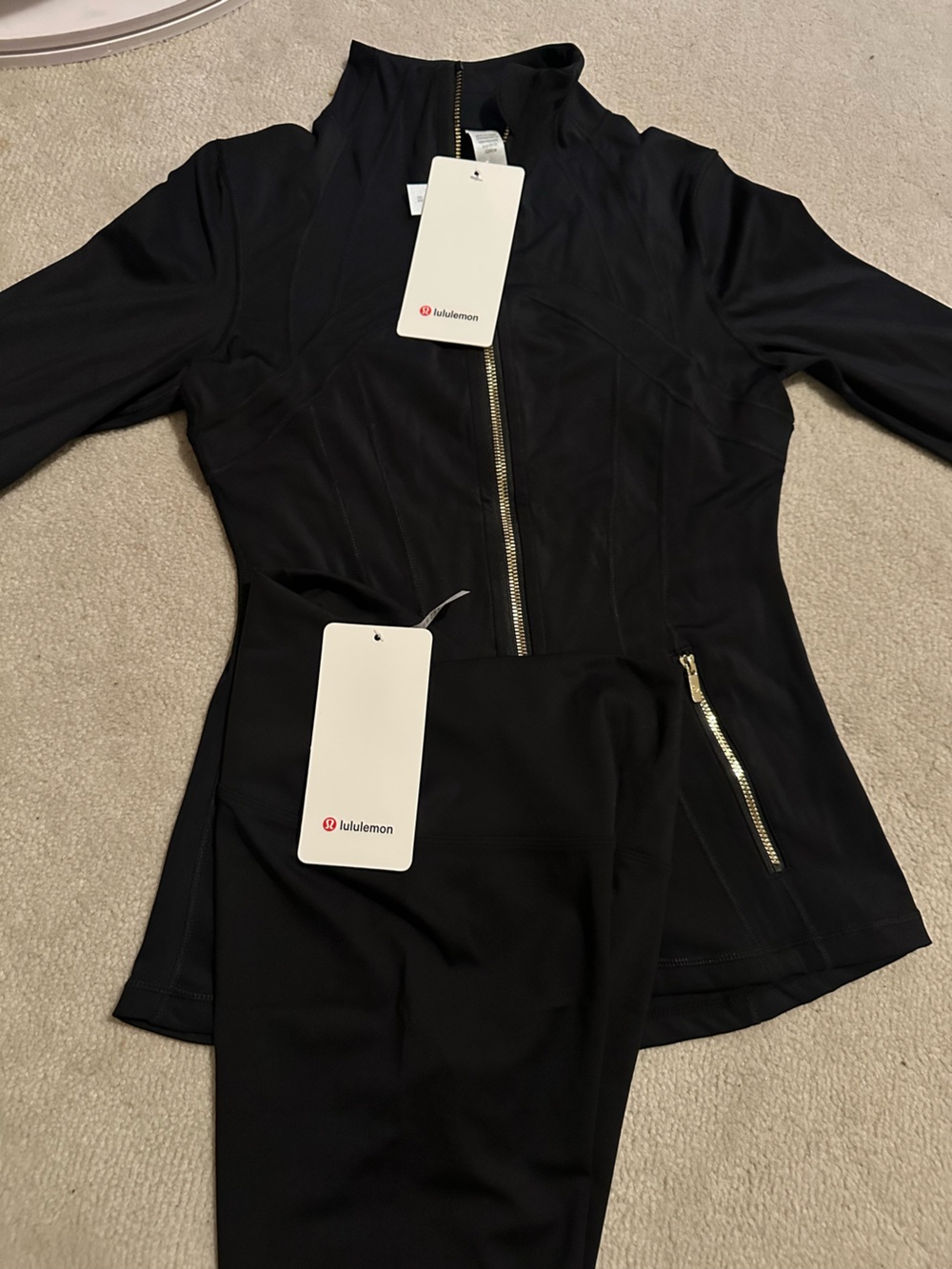 lululemon  Black define Jacket with Gold Zippers